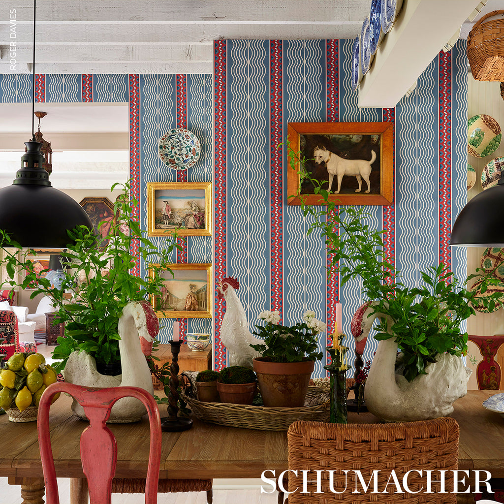 Crème Anglaise FRENCH RED & BLUE | Schumacher - Image 10