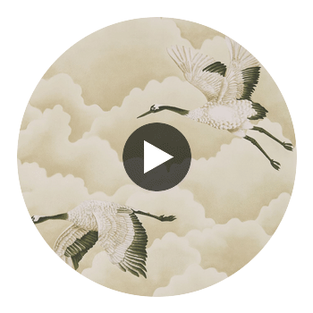 Cranes In Flight Blush — Harlequin Circular Swatch | Harlequin