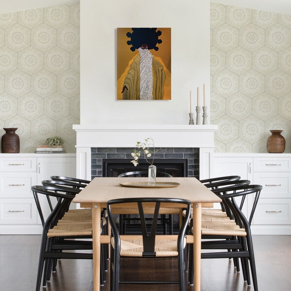Cream Harmony Peel and Stick Wallcovering | Jeffrey Stevens