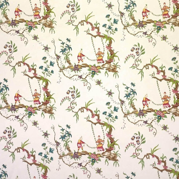Percale Escarpolette, Crème Wallcoverings | Charles Burger