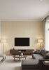 Cremona Parchment Textured Grasscloth Wallcovering | Fentucci - living room room setting
