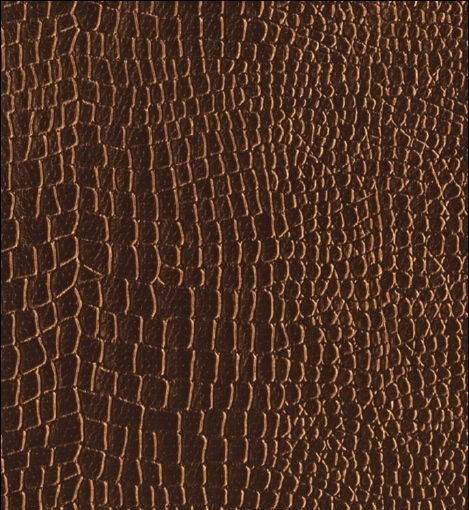 Rexford Drive Crocodile Animal Skin Vinyl - Mahogany | Hollywood Wallcoverings