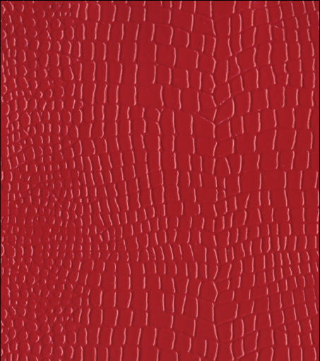 Rexford Drive Crocodile Animal Skin Vinyl - Oxblood | Hollywood Wallcoverings