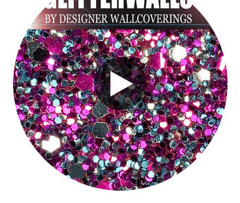 Hollywood Glamour Sequin - Fuschia/Sky Blue | Glitter Walls