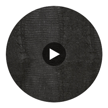 Crowley's Crocodile Animal Skin Emboss Walls - Black Circular Swatch | Hollywood Wallcoverings