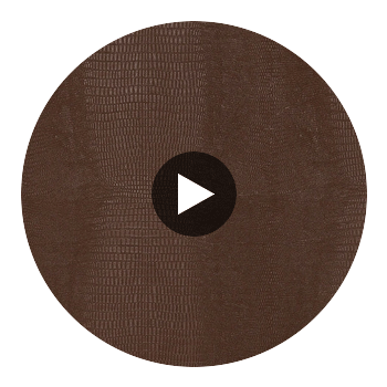 Crowley's Crocodile Animal Skin Emboss Walls - Brown Saddle Circular Swatch | Hollywood Wallcoverings