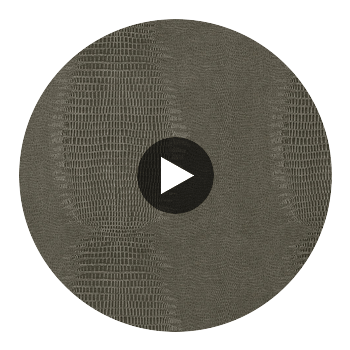 Crowley's Crocodile Animal Skin Emboss Walls - Charcoal Circular Swatch | Hollywood Wallcoverings