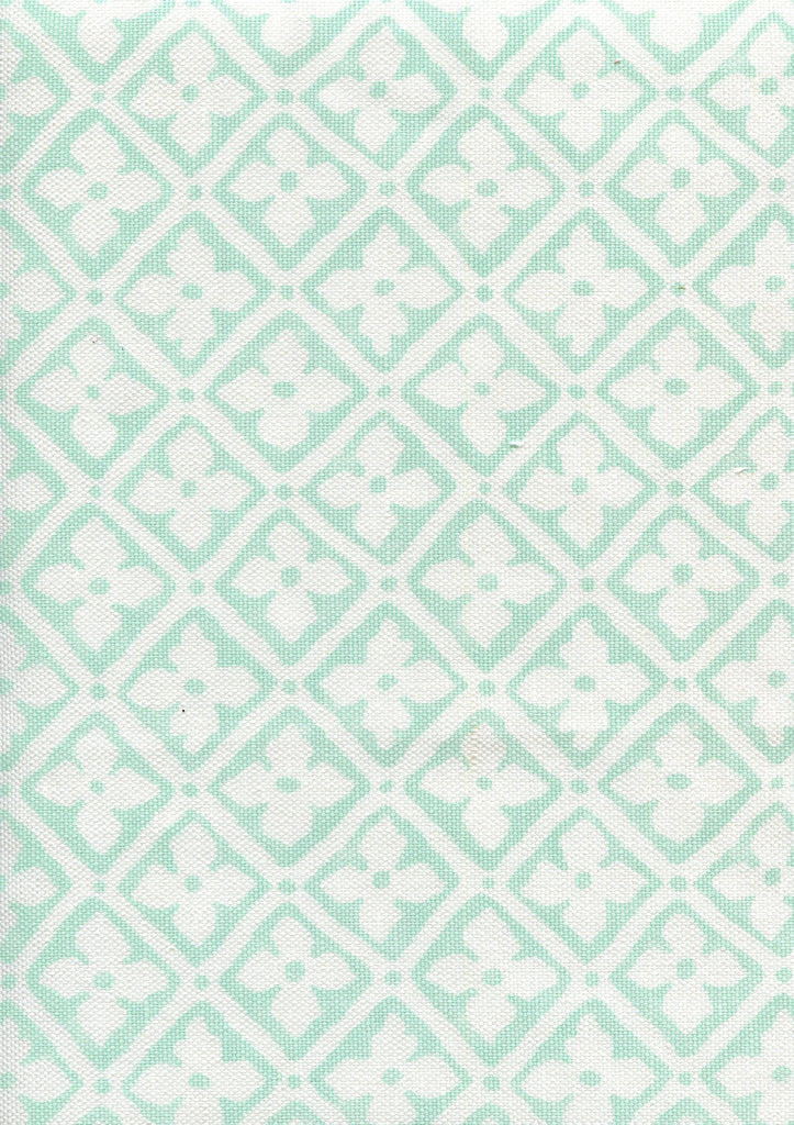 Puccini, Custom Aqua on White Linen Cotton