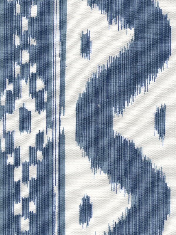 Bali Hai Custom Blue on White Screen Printed - White Fabric | China Seas