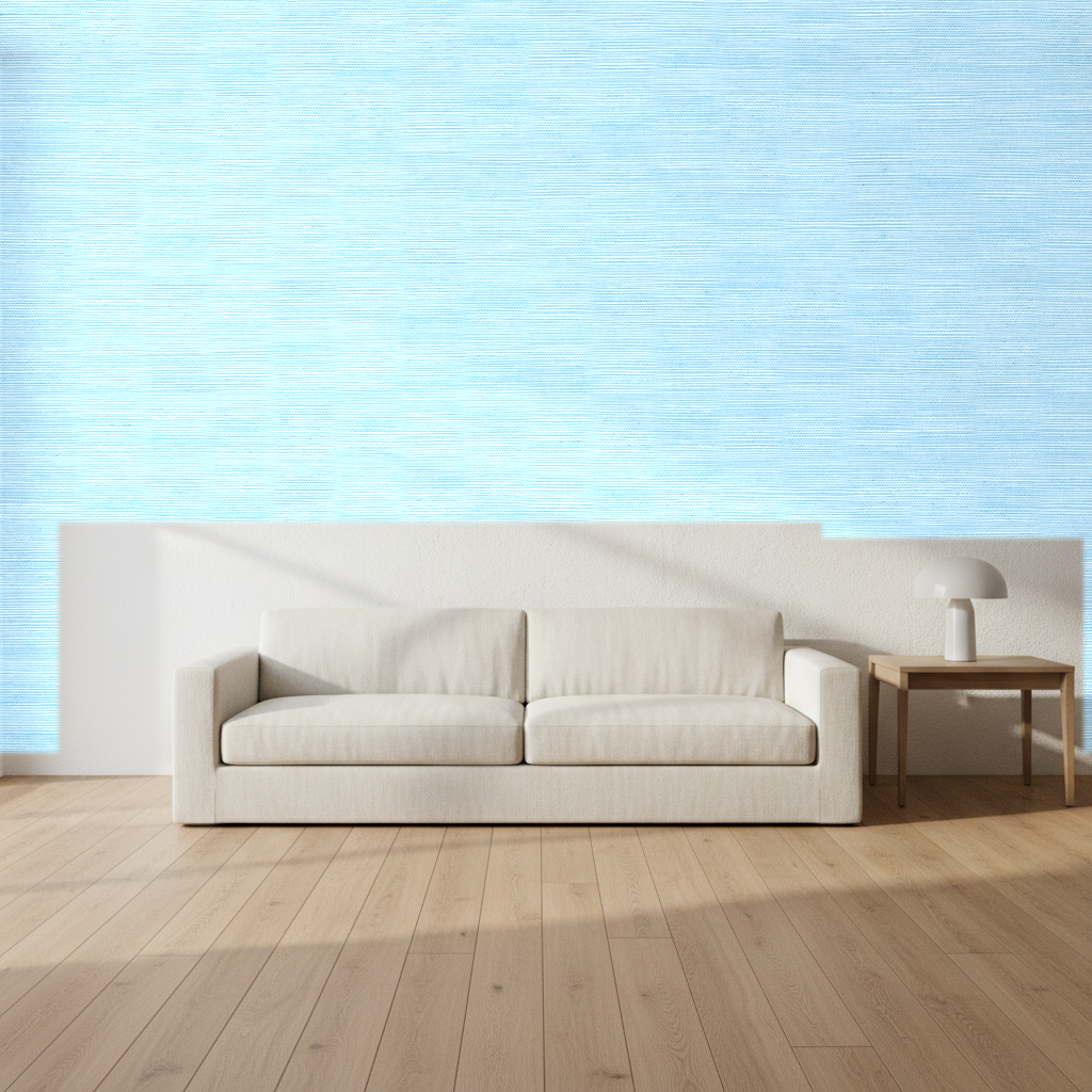 Nantucket Grasscloth Aqua Wallcovering | Phillipe Romano room setting