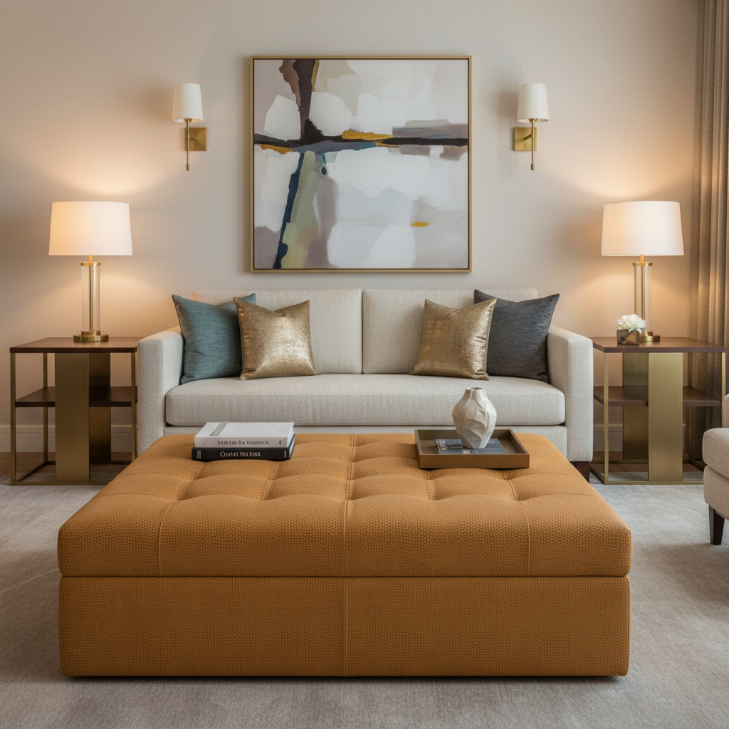 Snake Cay - Acorn Upholstered Ottoman | Architectural Fabrics