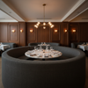 Fine Woven Texture Dark Graphite Upholstered Banquette | Architectural Fabrics