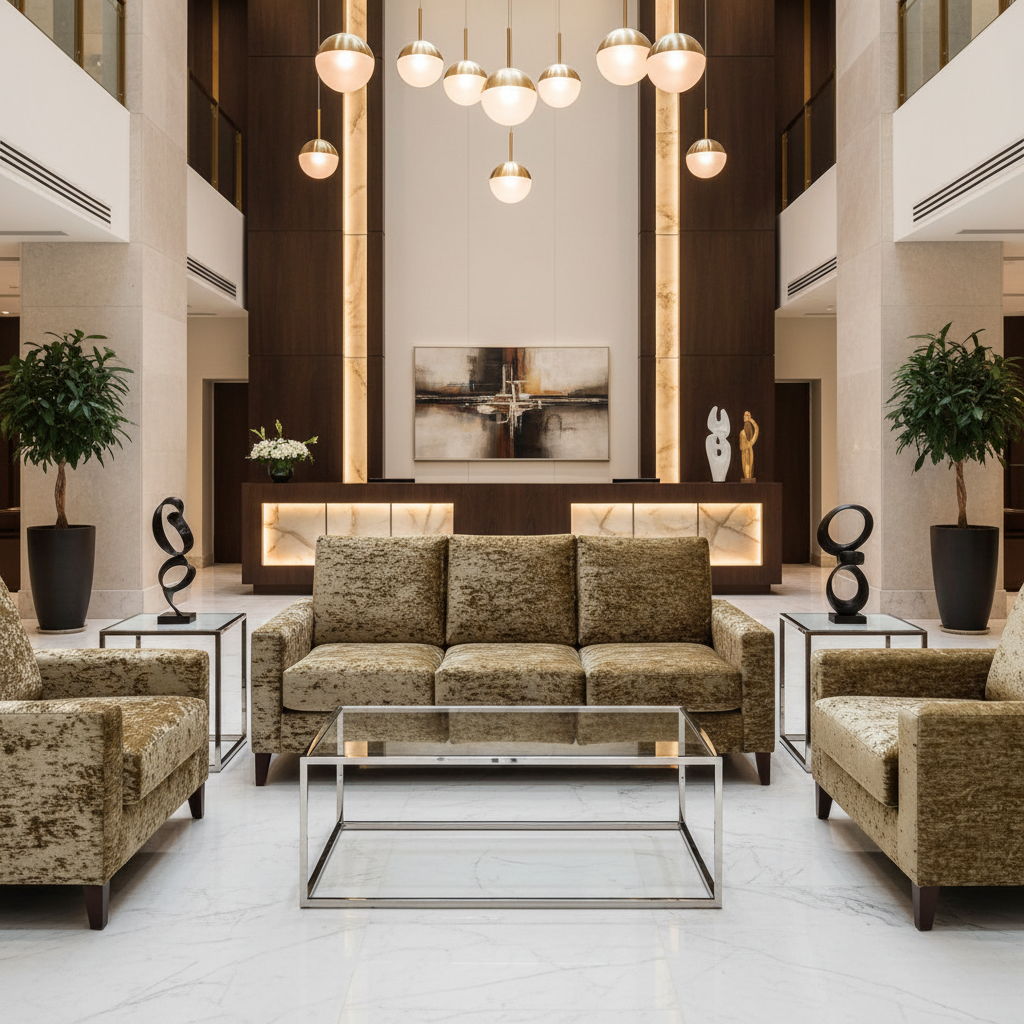 Crushed Velvet Texture Olive Bronze Upholstered Sofa | Architectural Fabrics