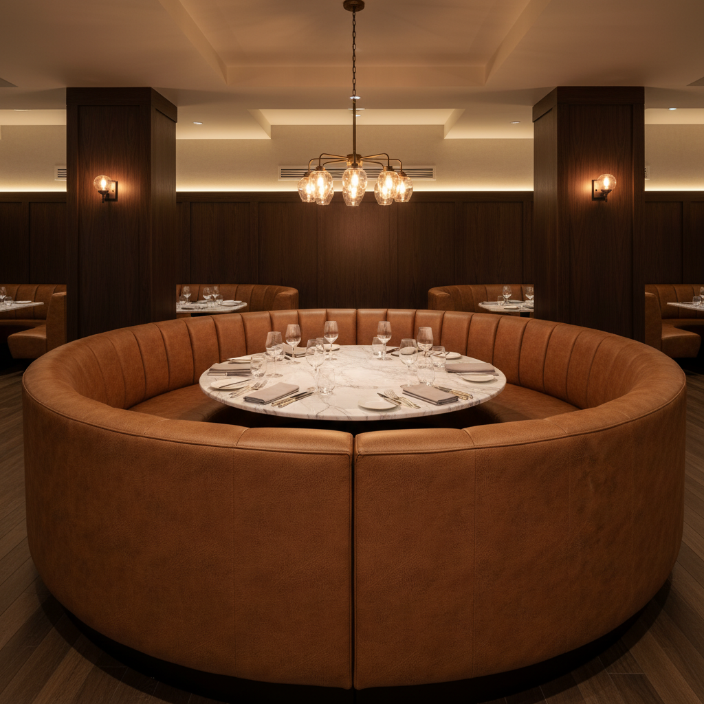 Vieques - Cognac Upholstered Banquette | Architectural Fabrics