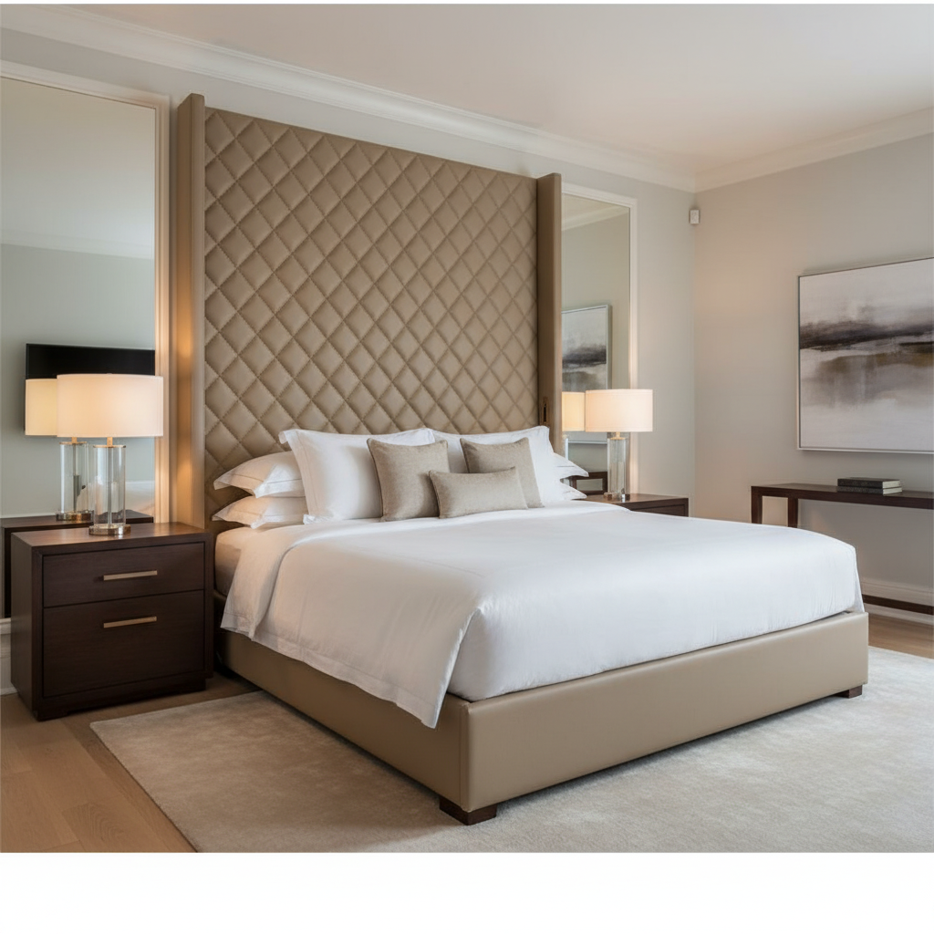 Tyrell Bay - Limestone Upholstered Headboard | Architectural Fabrics
