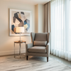 Woven Textile Texture Misty Taupe Upholstered Chair | Architectural Fabrics