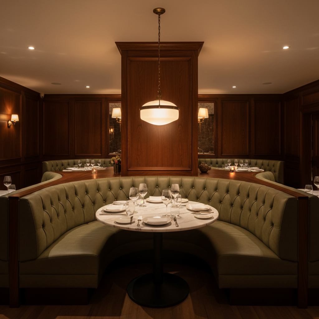 Aarden - Stone Moss Silicone Hybrid Upholstered Banquette | Architectural Fabrics