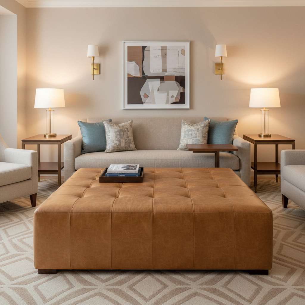 Bastia - Bastia Performance Polyurethane Upholstered Ottoman | Architectural Fabrics