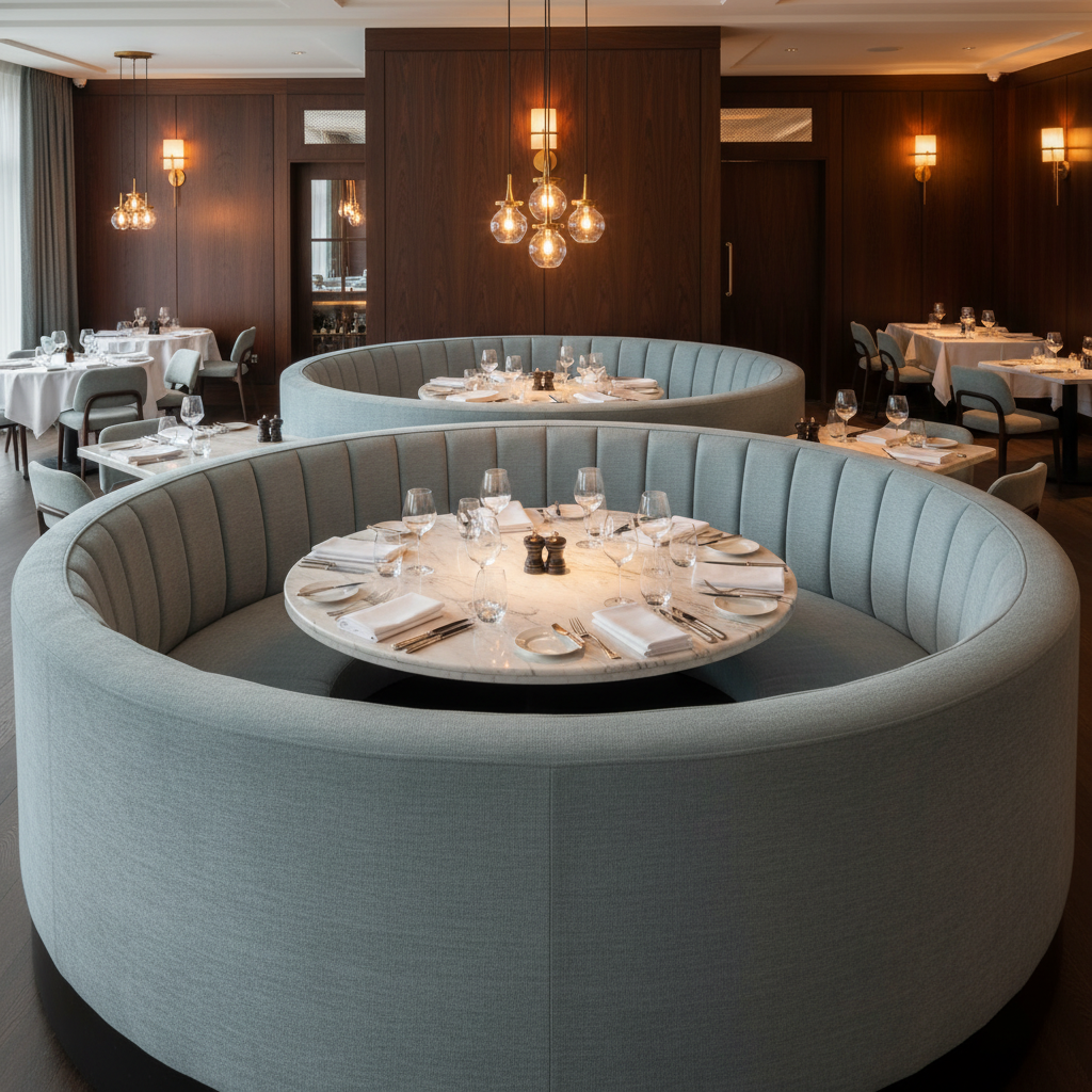 Kralendijk - Azure Upholstered Banquette | Architectural Fabrics