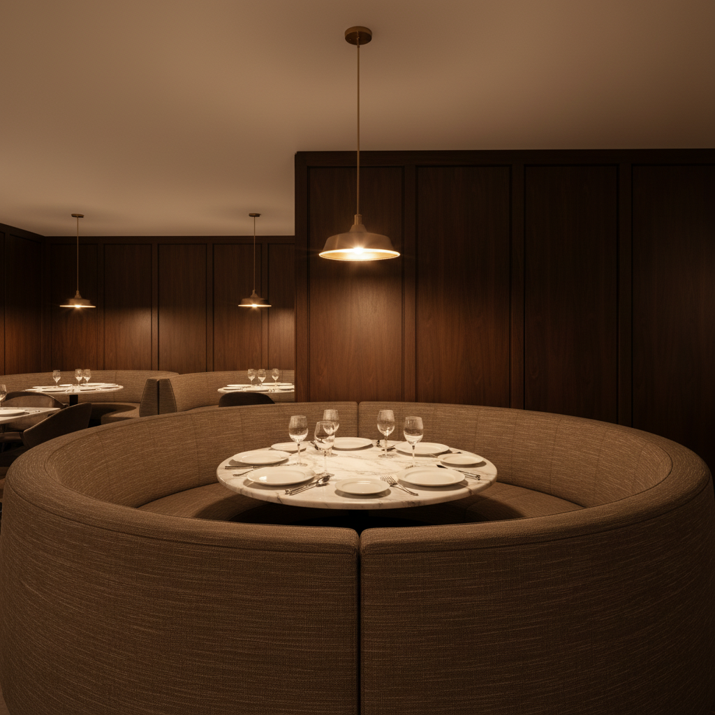 Tradewind Trace - Bark Upholstered Banquette | Architectural Fabrics