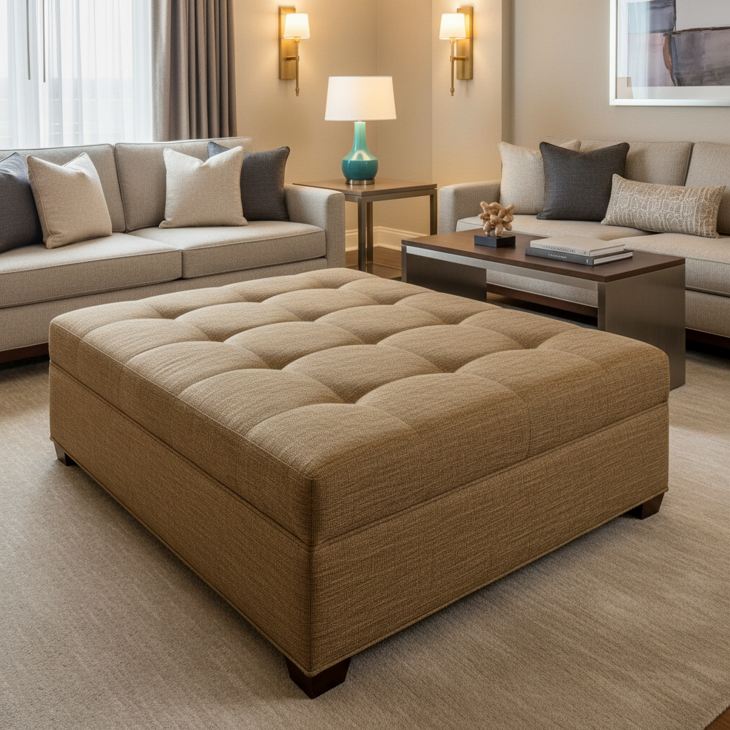 Tortola - Geode Upholstered Ottoman | Architectural Fabrics