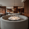 Smooth Concrete Texture Soft Gray Upholstered Banquette | Architectural Fabrics