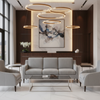 Brushed Vertical Texture Cool Gray Upholstered Sofa | Architectural Fabrics