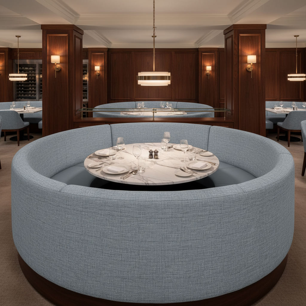 Tweed Bay - Patina Upholstered Banquette | Architectural Fabrics