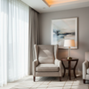 Fine Textured Weave Soft Taupe Upholstered Chair | Architectural Fabrics