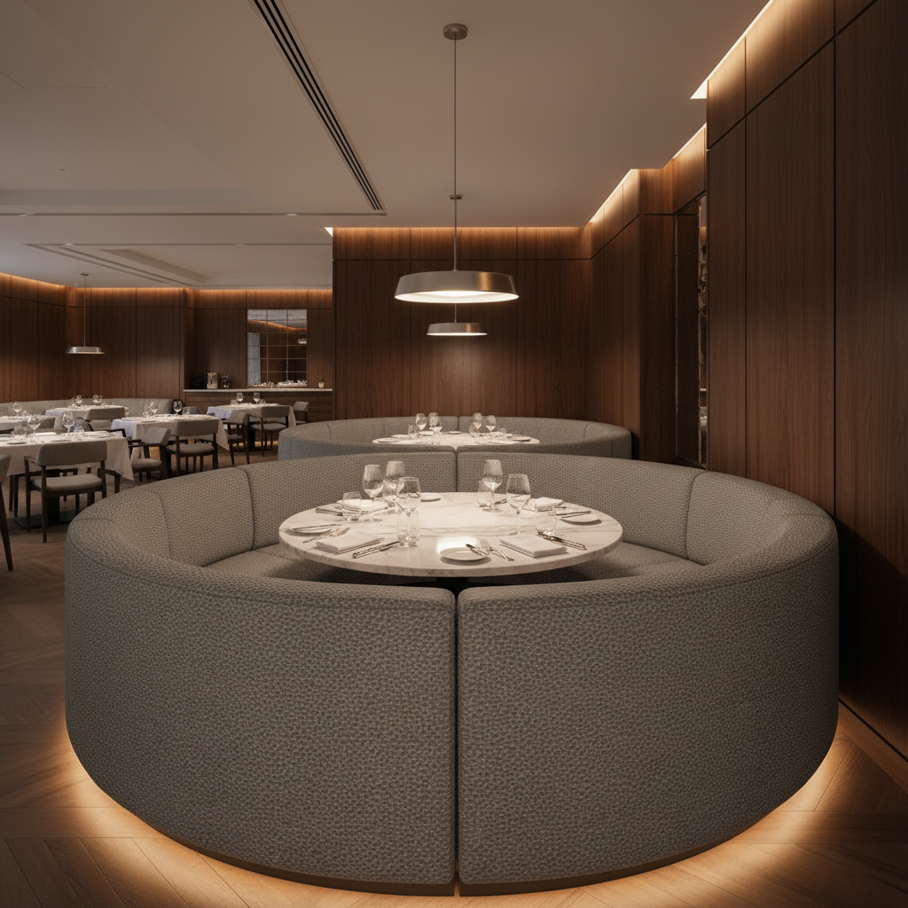 Punch Bowl - Cinder Upholstered Banquette | Architectural Fabrics