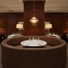 West Indian Lily - Espresso Upholstered Banquette | Architectural Fabrics