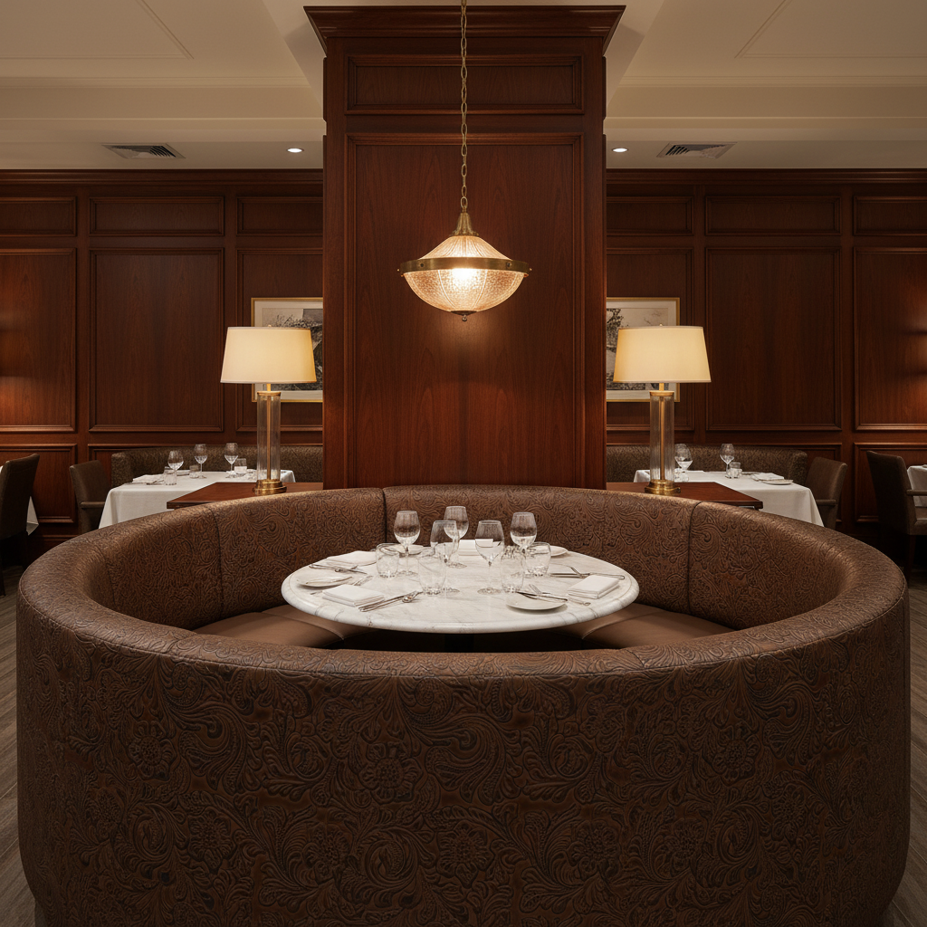 West Indian Lily - Espresso Upholstered Banquette | Architectural Fabrics