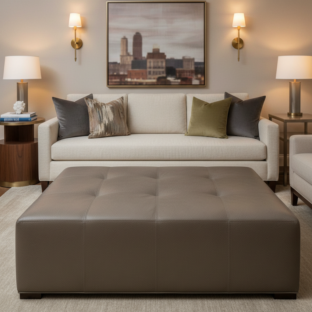 Punch Bowl - Terra Upholstered Ottoman | Architectural Fabrics