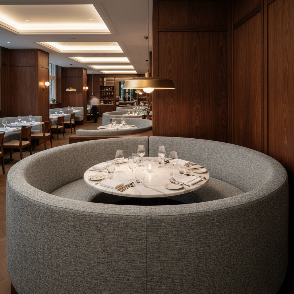 Sisal Bay - Slate Upholstered Banquette | Architectural Fabrics