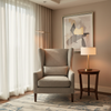Fine Woven Texture Silver Taupe Upholstered Chair | Architectural Fabrics