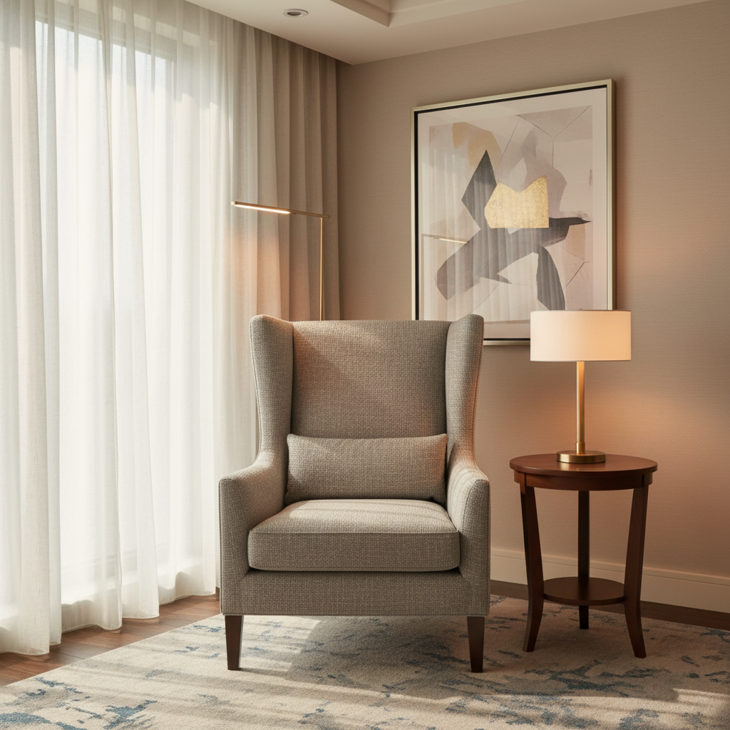 Fine Woven Texture Silver Taupe Upholstered Chair | Architectural Fabrics