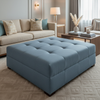 Soper Hole - Sky Upholstered Ottoman | Architectural Fabrics