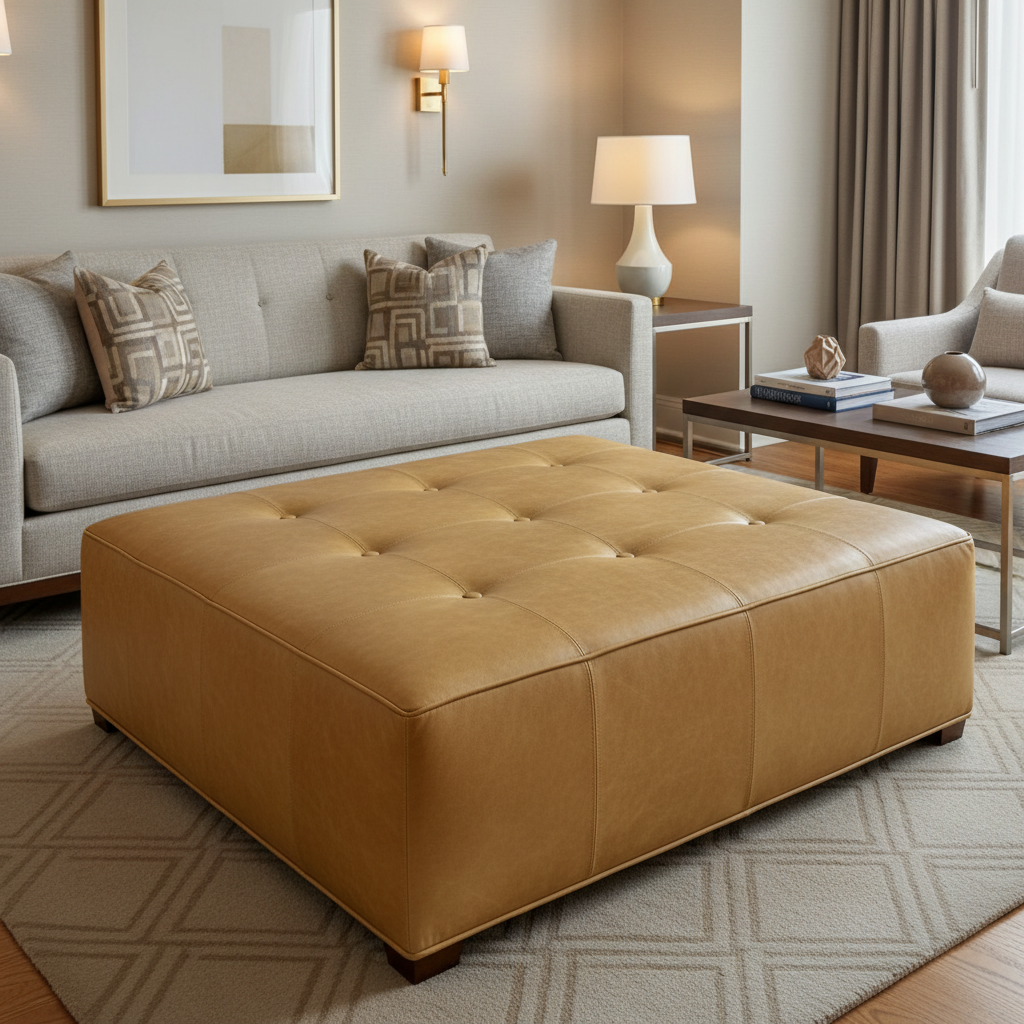 Bastia - Bastia Performance Polyurethane Upholstered Ottoman | Architectural Fabrics