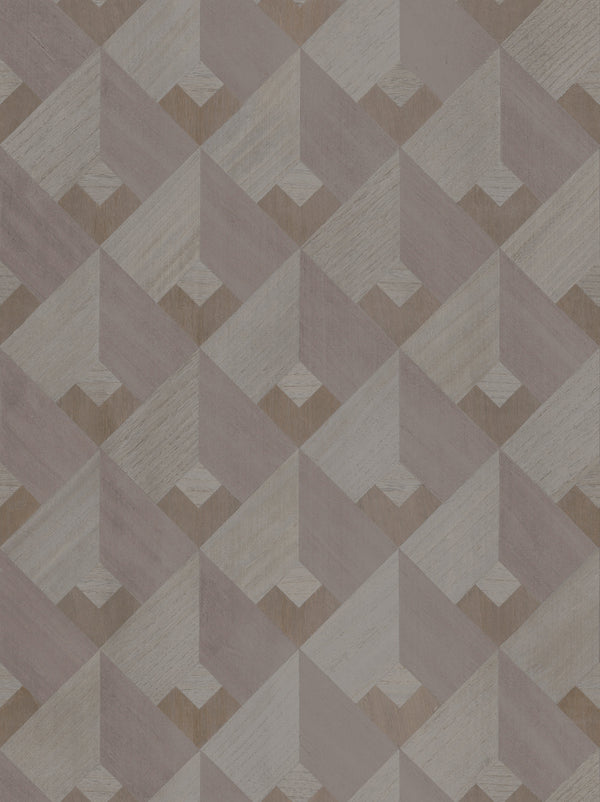 Northport-Pewter Wood Veneer Wallcovering | Phillipe Romano