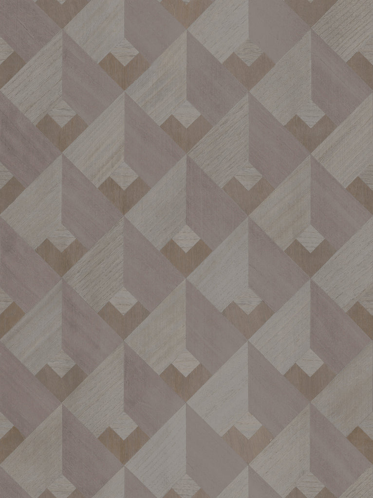 Northport-Pewter Wood Veneer Wallcovering | Phillipe Romano — WOOD-500610