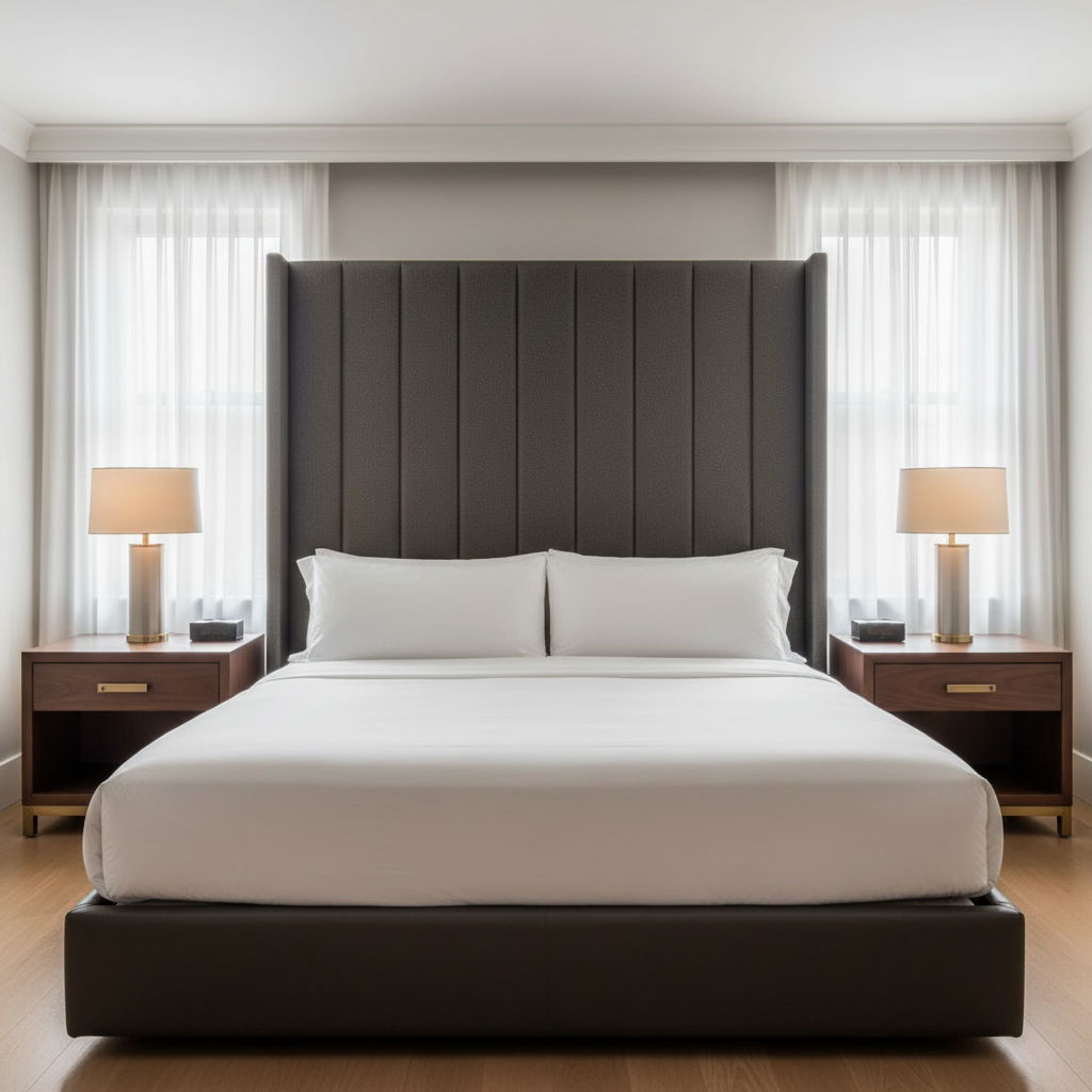 Turquoise Bay - Charcoal Upholstered Headboard | Architectural Fabrics