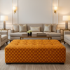 Thatch Cay - Saffron Upholstered Ottoman | Architectural Fabrics