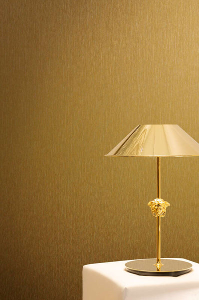 Gold Wallcovering Versace With Textured Pattern And Gloss Effect Gold Wallcovering | Versace
