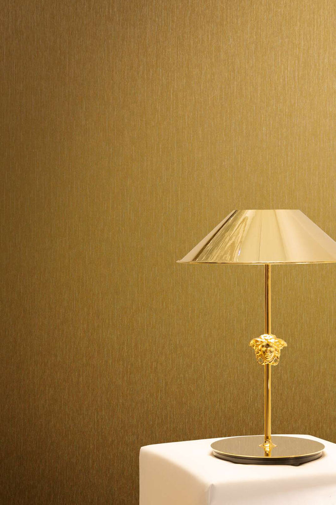 Gold Wallcovering Versace With Textured Pattern And Gloss Effect Gold Wallcovering | Versace