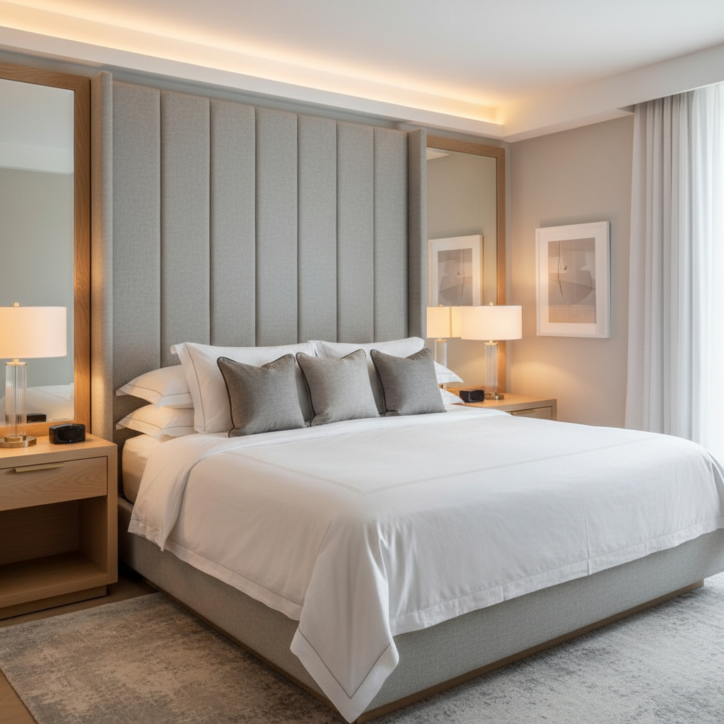 Nassau Gold - Silver Upholstered Headboard | Architectural Fabrics