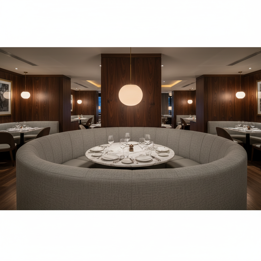 Amalfi - Silver Lining Indoor/Outdoor Vinyl Upholstered Banquette | Architectural Fabrics
