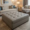 Savannah Bay - Ash Upholstered Ottoman | Architectural Fabrics