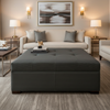 Storm Bay - Black Upholstered Ottoman | Architectural Fabrics