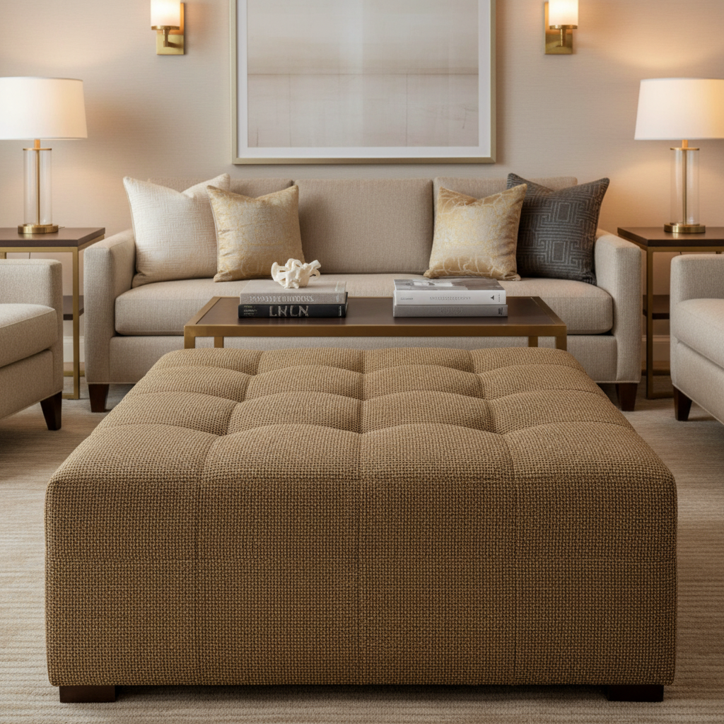St. Eustatius - Reed Upholstered Ottoman | Architectural Fabrics