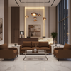 Smooth Pebble Grain Rich Umber Upholstered Sofa | Architectural Fabrics